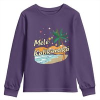 Retro Christmas In July Summer Beach Hawaii Youth Sweatshirt Mele Kalikimaka - Wonder Print Shop