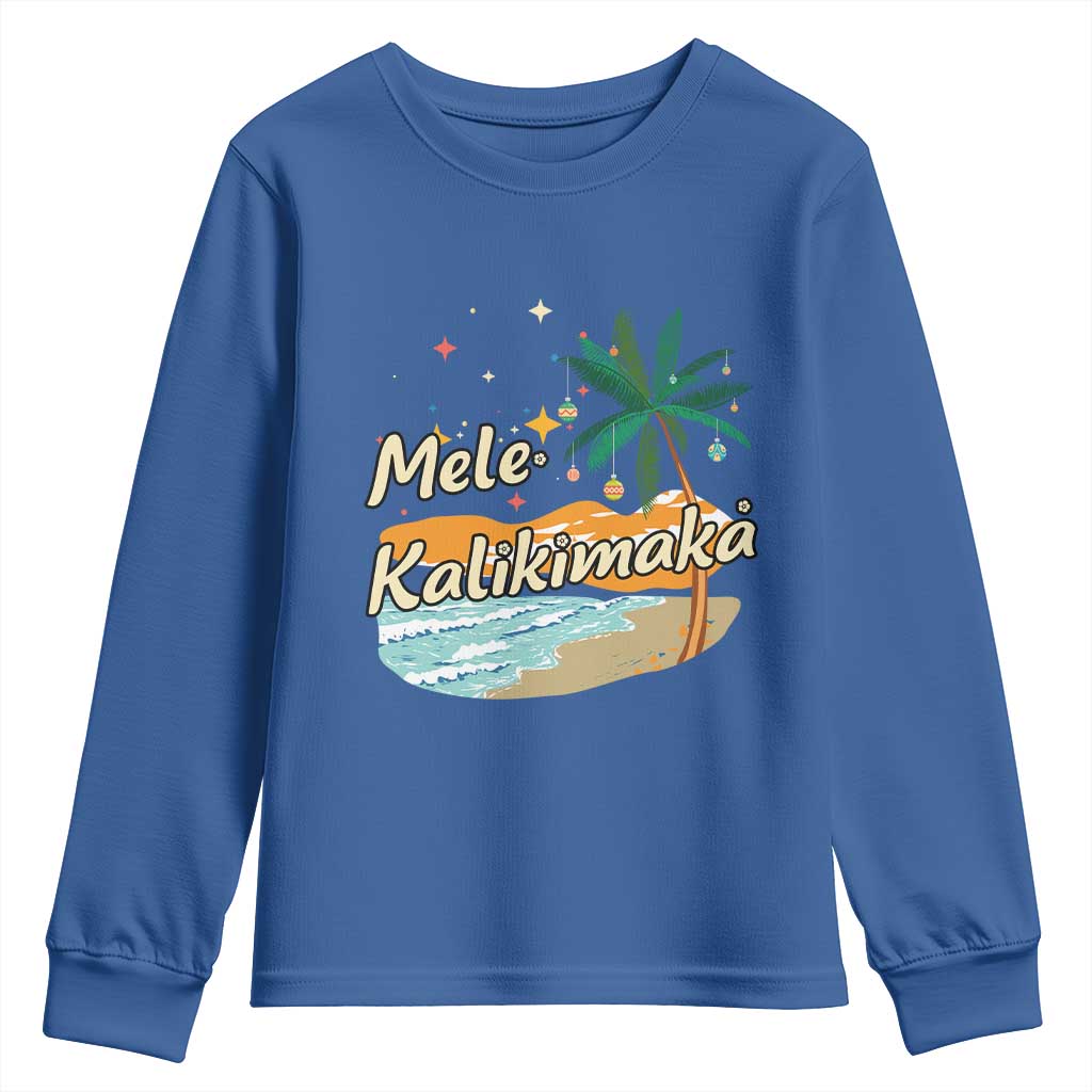 Retro Christmas In July Summer Beach Hawaii Youth Sweatshirt Mele Kalikimaka - Wonder Print Shop
