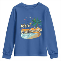 Retro Christmas In July Summer Beach Hawaii Youth Sweatshirt Mele Kalikimaka - Wonder Print Shop
