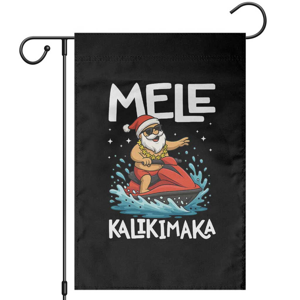 Mele Kalikimaka Hawaiian Christmas Garden Flag Funny Santa Jet Ski Summer Beach Xmas In July - Wonder Print Shop