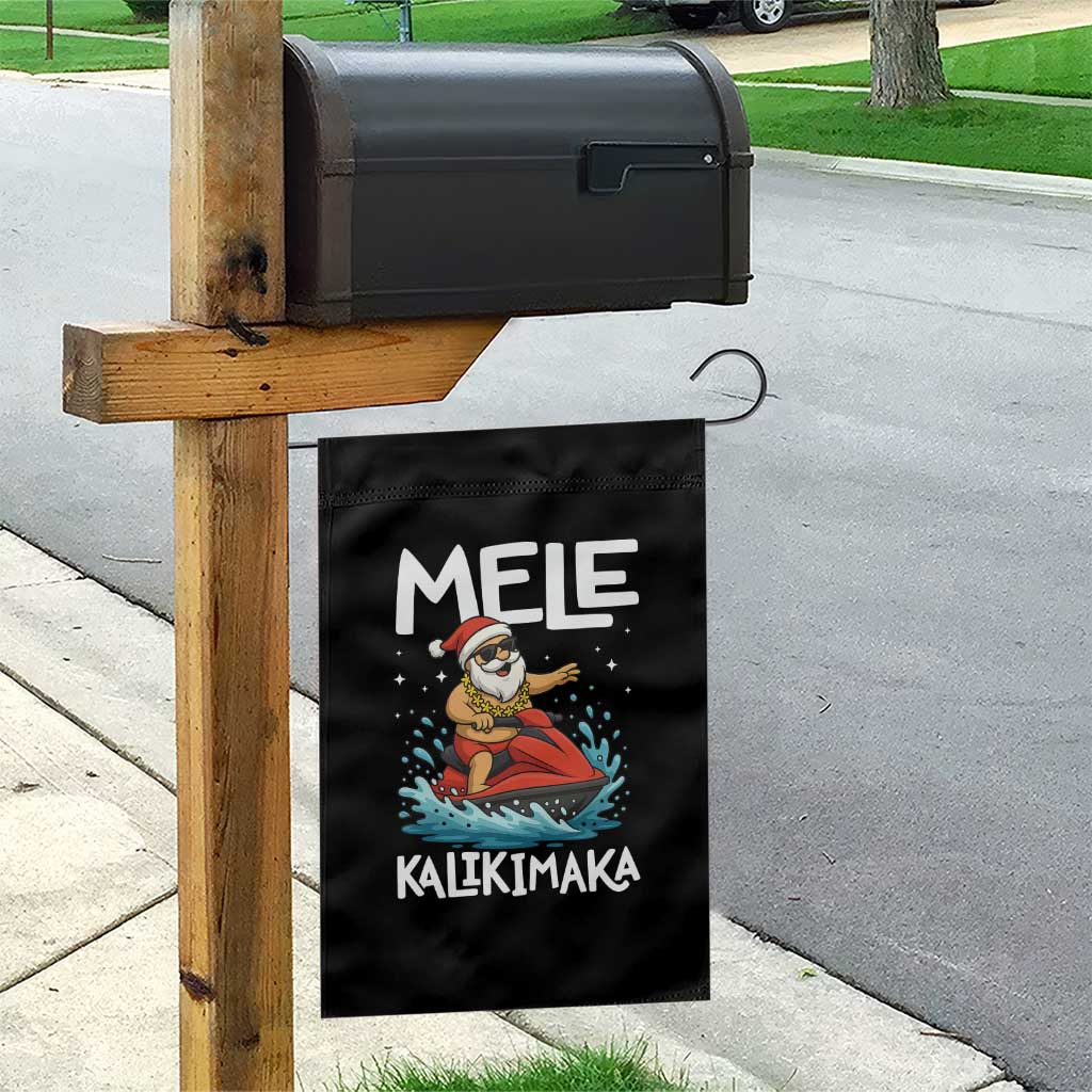 Mele Kalikimaka Hawaiian Christmas Garden Flag Funny Santa Jet Ski Summer Beach Xmas In July - Wonder Print Shop