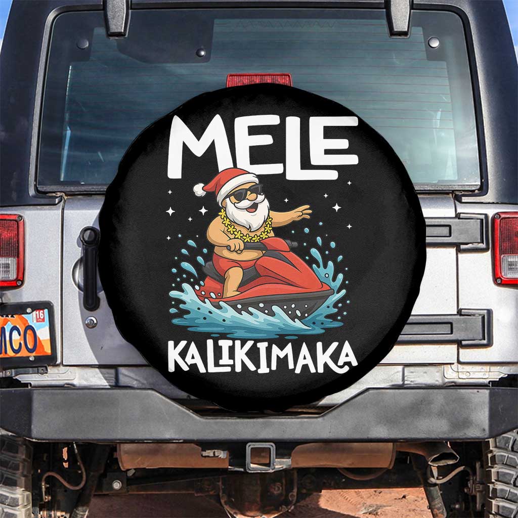Mele Kalikimaka Hawaiian Christmas Spare Tire Cover Funny Santa Jet Ski Summer Beach Xmas In July - Wonder Print Shop