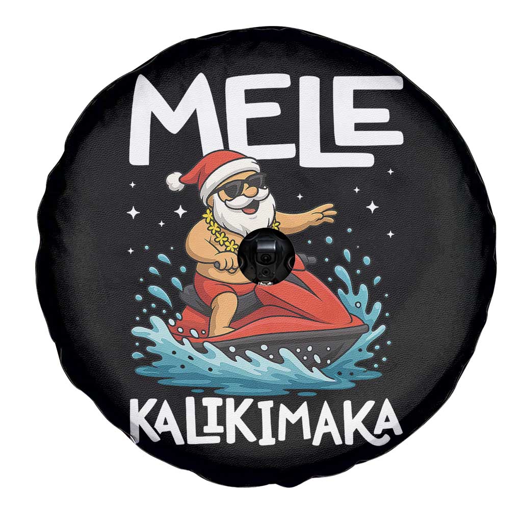Mele Kalikimaka Hawaiian Christmas Spare Tire Cover Funny Santa Jet Ski Summer Beach Xmas In July - Wonder Print Shop