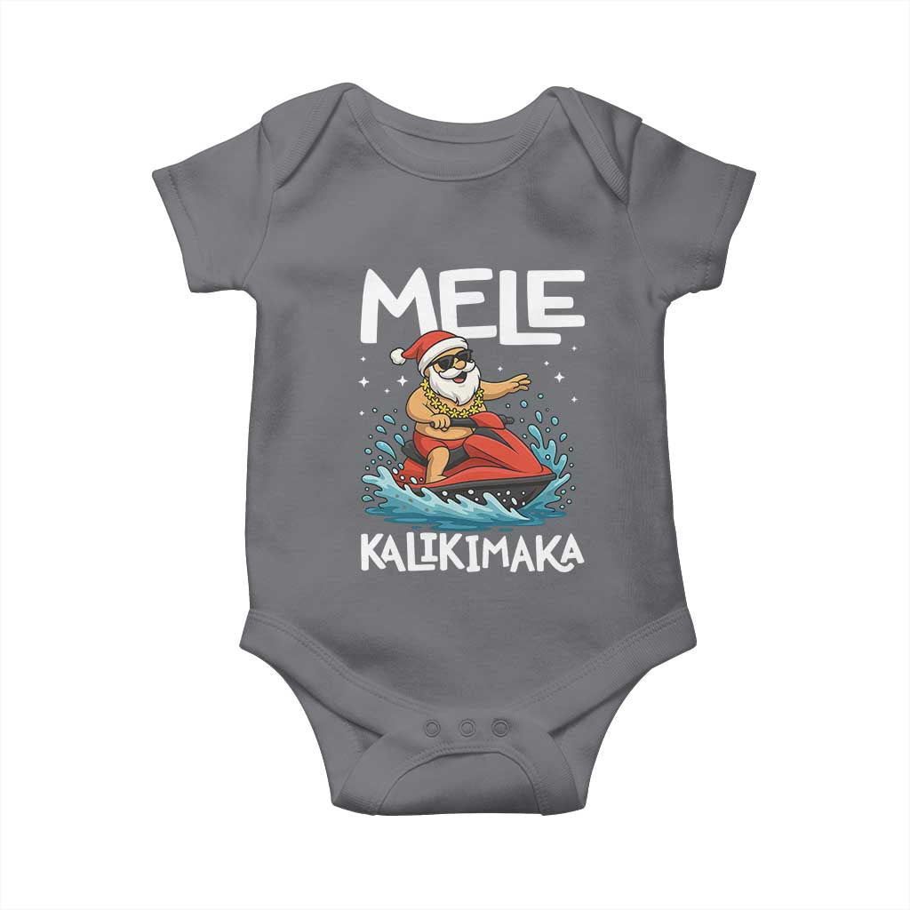 Mele Kalikimaka Hawaiian Christmas Baby Onesie Funny Santa Jet Ski Summer Beach Xmas In July - Wonder Print Shop
