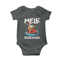 Mele Kalikimaka Hawaiian Christmas Baby Onesie Funny Santa Jet Ski Summer Beach Xmas In July - Wonder Print Shop