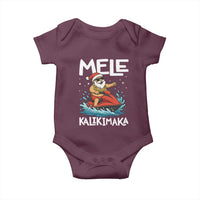 Mele Kalikimaka Hawaiian Christmas Baby Onesie Funny Santa Jet Ski Summer Beach Xmas In July - Wonder Print Shop