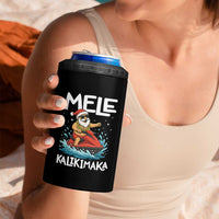 Mele Kalikimaka Hawaiian Christmas 4 in 1 Can Cooler Tumbler Funny Santa Jet Ski Summer Beach Xmas In July - Wonder Print Shop
