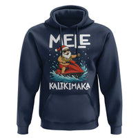 Mele Kalikimaka Hawaiian Christmas Hoodie Funny Santa Jet Ski Summer Beach Xmas In July - Wonder Print Shop