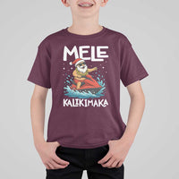 Mele Kalikimaka Hawaiian Christmas T Shirt For Kid Funny Santa Jet Ski Summer Beach Xmas In July - Wonder Print Shop