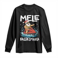 Mele Kalikimaka Hawaiian Christmas Long Sleeve Shirt Funny Santa Jet Ski Summer Beach Xmas In July - Wonder Print Shop