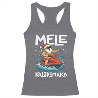 Mele Kalikimaka Hawaiian Christmas Racerback Tank Top Funny Santa Jet Ski Summer Beach Xmas In July - Wonder Print Shop