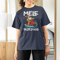 Mele Kalikimaka Hawaiian Christmas T Shirt For Women Funny Santa Jet Ski Summer Beach Xmas In July - Wonder Print Shop