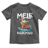 Mele Kalikimaka Hawaiian Christmas Toddler T Shirt Funny Santa Jet Ski Summer Beach Xmas In July - Wonder Print Shop