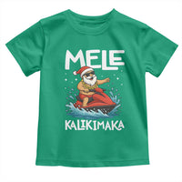 Mele Kalikimaka Hawaiian Christmas Toddler T Shirt Funny Santa Jet Ski Summer Beach Xmas In July - Wonder Print Shop