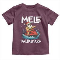 Mele Kalikimaka Hawaiian Christmas Toddler T Shirt Funny Santa Jet Ski Summer Beach Xmas In July - Wonder Print Shop