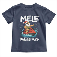 Mele Kalikimaka Hawaiian Christmas Toddler T Shirt Funny Santa Jet Ski Summer Beach Xmas In July - Wonder Print Shop