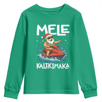 Mele Kalikimaka Hawaiian Christmas Youth Sweatshirt Funny Santa Jet Ski Summer Beach Xmas In July - Wonder Print Shop