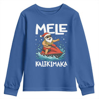 Mele Kalikimaka Hawaiian Christmas Youth Sweatshirt Funny Santa Jet Ski Summer Beach Xmas In July - Wonder Print Shop