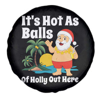 Funny Christmas In July Spare Tire Cover Hot As Balls Santa Summer Party - Wonder Print Shop