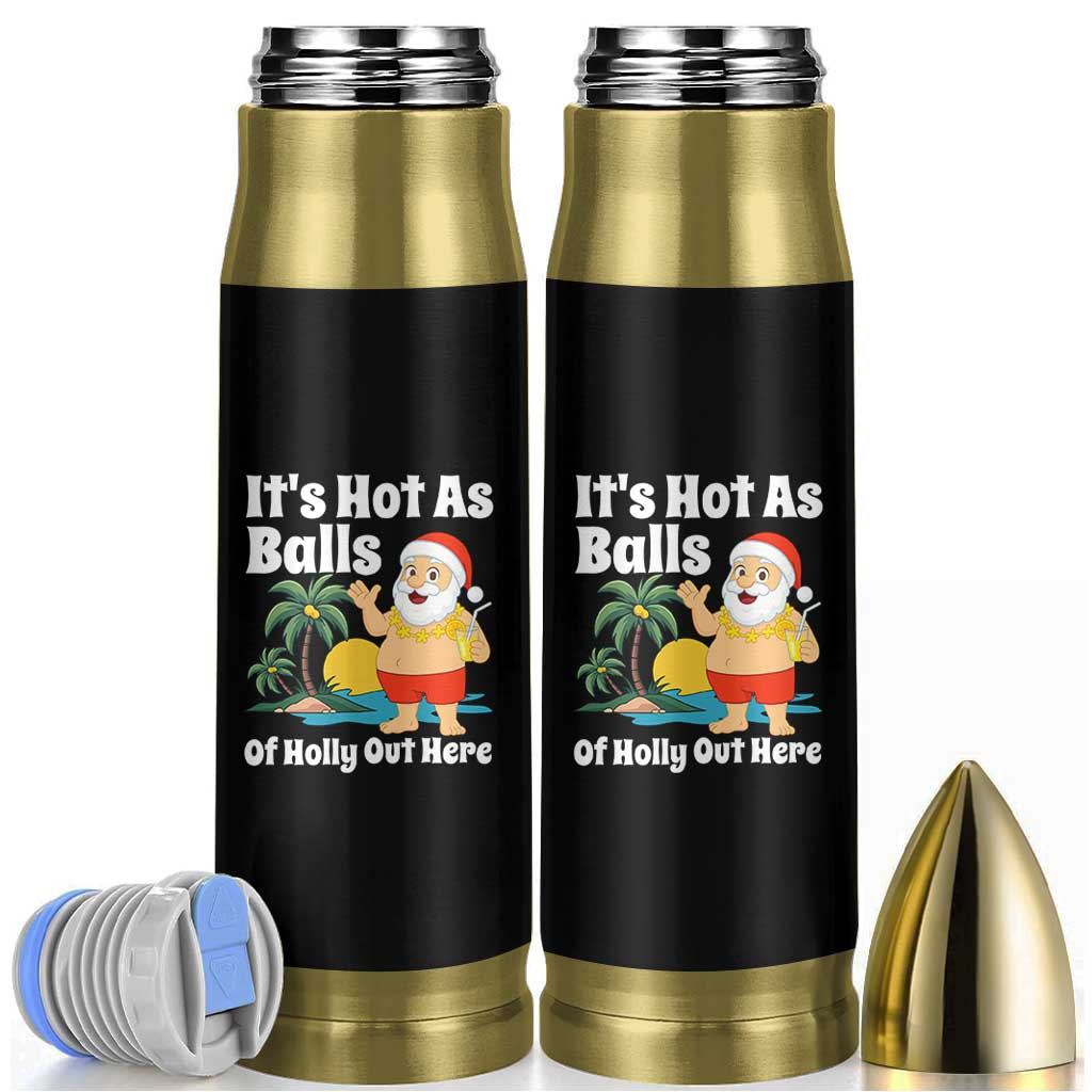 Funny Christmas In July Bullet Tumbler Hot As Balls Santa Summer Party - Wonder Print Shop