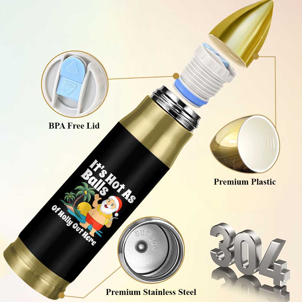 Funny Christmas In July Bullet Tumbler Hot As Balls Santa Summer Party - Wonder Print Shop