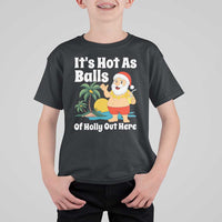 Funny Christmas In July T Shirt For Kid Hot As Balls Santa Summer Party - Wonder Print Shop