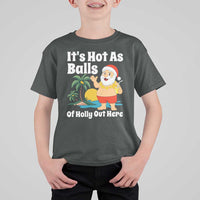 Funny Christmas In July T Shirt For Kid Hot As Balls Santa Summer Party - Wonder Print Shop