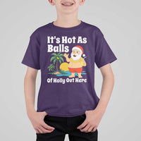 Funny Christmas In July T Shirt For Kid Hot As Balls Santa Summer Party - Wonder Print Shop