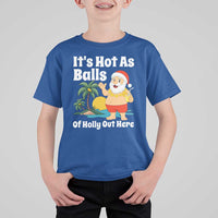 Funny Christmas In July T Shirt For Kid Hot As Balls Santa Summer Party - Wonder Print Shop
