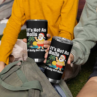 Funny Christmas In July Tumbler Cup Hot As Balls Santa Summer Party - Wonder Print Shop