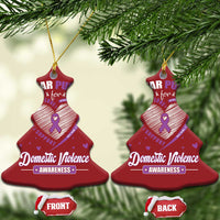 Domestic Violence Awareness Christmas Ornament Purple Ribbon Support Survivor - Wonder Print Shop