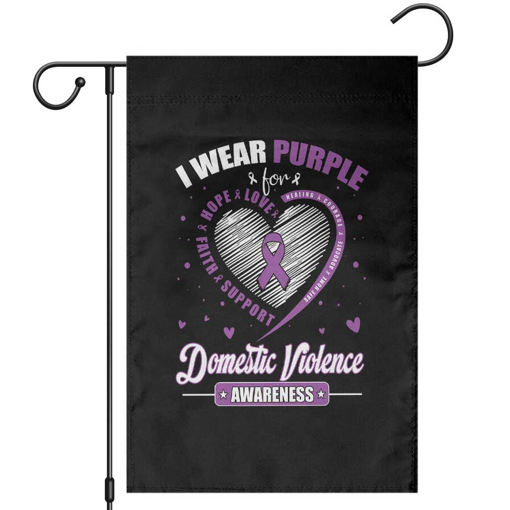Domestic Violence Awareness Garden Flag Purple Ribbon Support Survivor - Wonder Print Shop