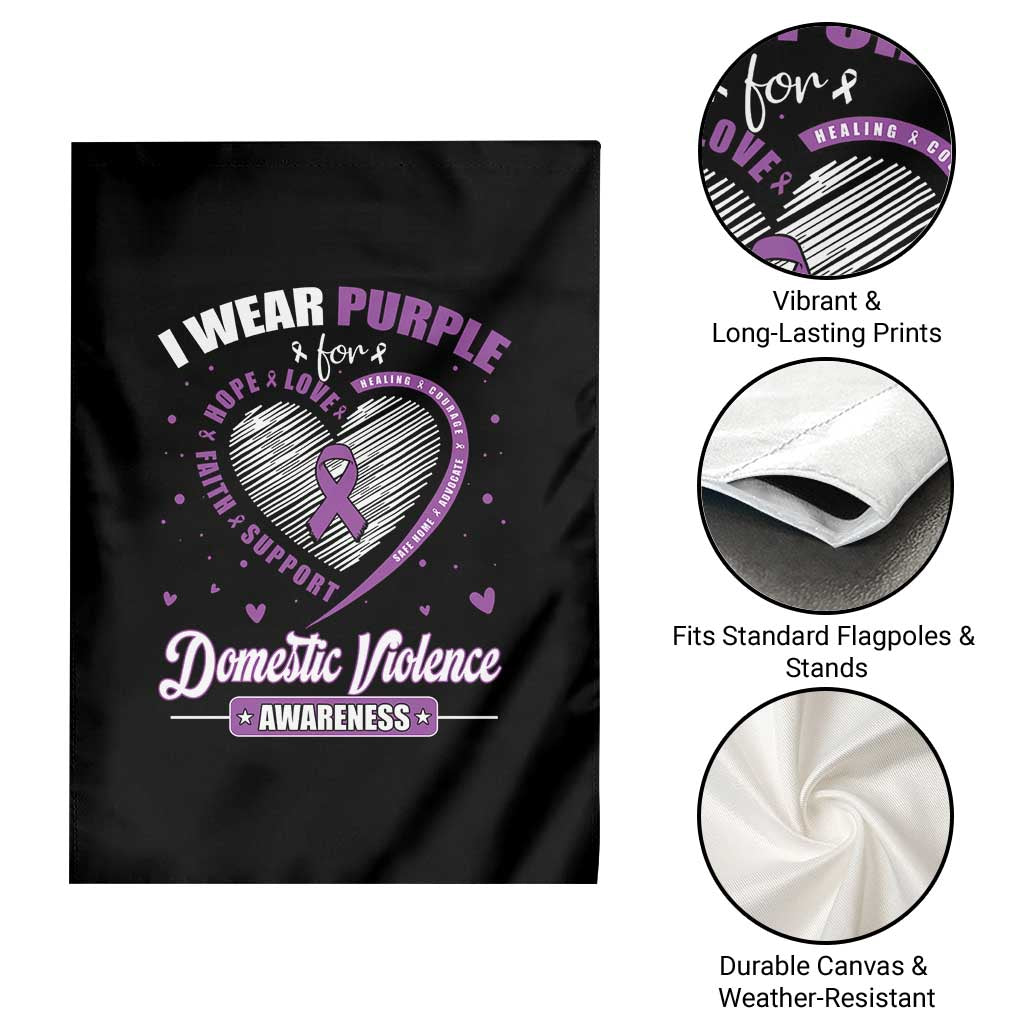 Domestic Violence Awareness Garden Flag Purple Ribbon Support Survivor - Wonder Print Shop