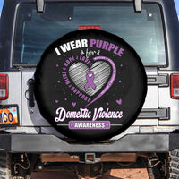 Domestic Violence Awareness Spare Tire Cover Purple Ribbon Support Survivor - Wonder Print Shop