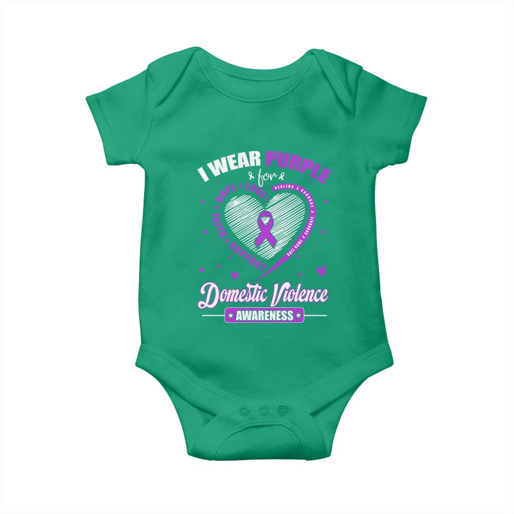 Domestic Violence Awareness Baby Onesie Purple Ribbon Support Survivor - Wonder Print Shop