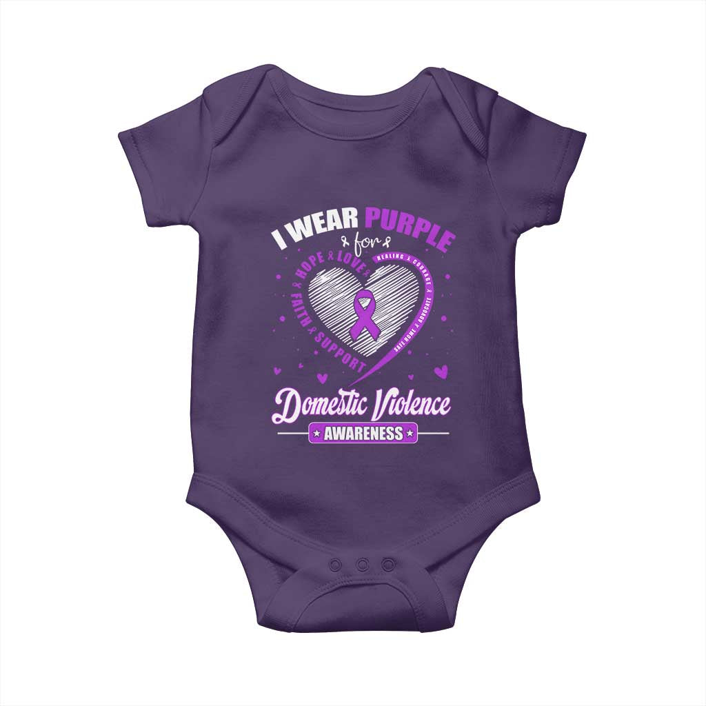 Domestic Violence Awareness Baby Onesie Purple Ribbon Support Survivor - Wonder Print Shop
