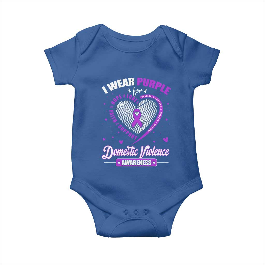 Domestic Violence Awareness Baby Onesie Purple Ribbon Support Survivor - Wonder Print Shop