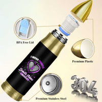 Domestic Violence Awareness Bullet Tumbler Purple Ribbon Support Survivor - Wonder Print Shop