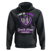 Domestic Violence Awareness Hoodie Purple Ribbon Support Survivor - Wonder Print Shop