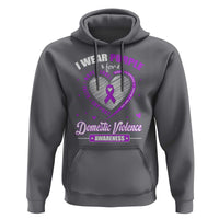 Domestic Violence Awareness Hoodie Purple Ribbon Support Survivor - Wonder Print Shop