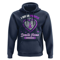 Domestic Violence Awareness Hoodie Purple Ribbon Support Survivor - Wonder Print Shop