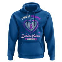 Domestic Violence Awareness Hoodie Purple Ribbon Support Survivor - Wonder Print Shop