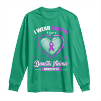 Domestic Violence Awareness Long Sleeve Shirt Purple Ribbon Support Survivor - Wonder Print Shop