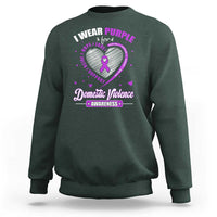 Domestic Violence Awareness Sweatshirt Purple Ribbon Support Survivor - Wonder Print Shop