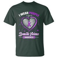 Domestic Violence Awareness T Shirt Purple Ribbon Support Survivor - Wonder Print Shop