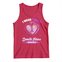 Domestic Violence Awareness Tank Top Purple Ribbon Support Survivor - Wonder Print Shop