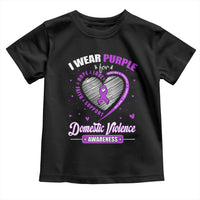 Domestic Violence Awareness Toddler T Shirt Purple Ribbon Support Survivor - Wonder Print Shop