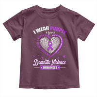 Domestic Violence Awareness Toddler T Shirt Purple Ribbon Support Survivor - Wonder Print Shop