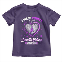 Domestic Violence Awareness Toddler T Shirt Purple Ribbon Support Survivor - Wonder Print Shop