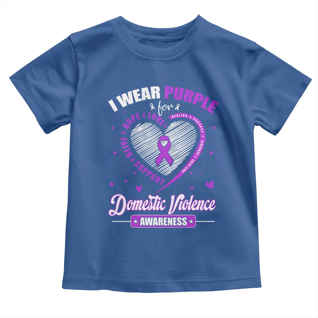 Domestic Violence Awareness Toddler T Shirt Purple Ribbon Support Survivor - Wonder Print Shop